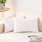 Aegero Pack of 2 Corduroy Decorative Throw Pillow Covers 12x20 Inch by Unknown