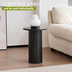 Round Side Tables Set of 3, Circle Modern Fluted Nesting Coffee Table, Accent - Image 5