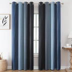 Navy Blue and Black Ombre Blackout Curtains - Image 2
