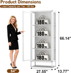 UNICOLY Display Cabinet with Glass Doors, Glass Display Cabinet 4-Tier - Image 2
