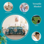 Boho Throw Blanket for Bed 100% Cotton Ultra Soft Rustic Quilt Spring Blanket- - Image 3