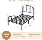 SHA CERLIN Twin Size Metal Platform Bed Frame - Image 2