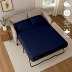 Sleeper Sofa Bed Sheet, 100% Cotton 400 Thread Count, 4 Piece Set, Deep Pocket - Image 6