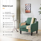 VINGLI Accent Chair for Living Room Chairs Dark Green Reading Chair for Bedroom - Image 6