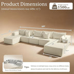 168" Cloud Sectional Couch, Comfort U Shaped Sofa - Image 2