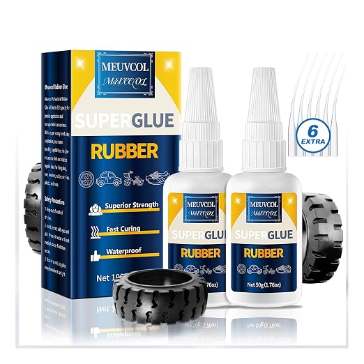 Rubber Glue, 100g Super Glue for Rubber, RC Tires, Shoe Soles, Rubber Adhesive by Meuvcol