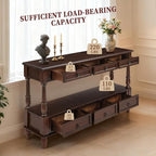 Vintage Solid Wood Console Table - Image 6