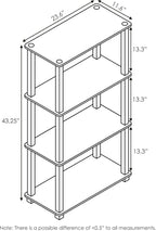 Furinno TURN-S-TUBE Storage Shelves, 4-Tier Book Shelf, Corner Shelf, Toolless - Image 2