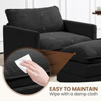 ROWHY Single Armchair with Ottoman, Modern Corduroy Cloud Couch with - Image 5
