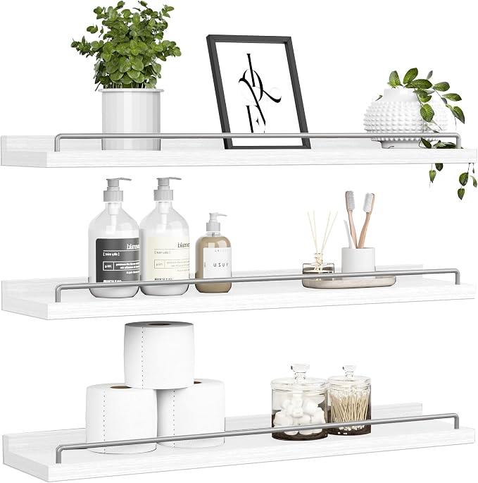 RYOFOBETTO 32 inches Long Floating Shelves, Bathroom Decor Shelves Over Toilet by RYOFOBETTO