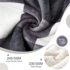 PU MEI Sherpa Blanket Fleece Throw Blanket Twin Plaid Thick Bed Blanket - Image 5
