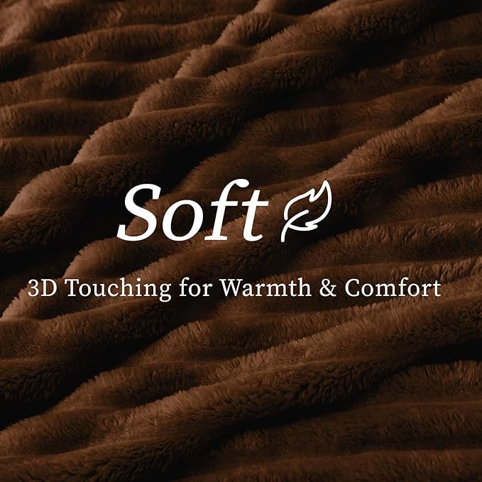 BEDELITE Ribbed Twin Blanket for Couch & Bed, Chocolate Brown, Warm Yet - Image 4