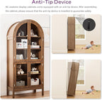 Arched Display Cabinet with Acrylic Glass Doors, 70.9'' Tall Curio Cabinet with - Image 7