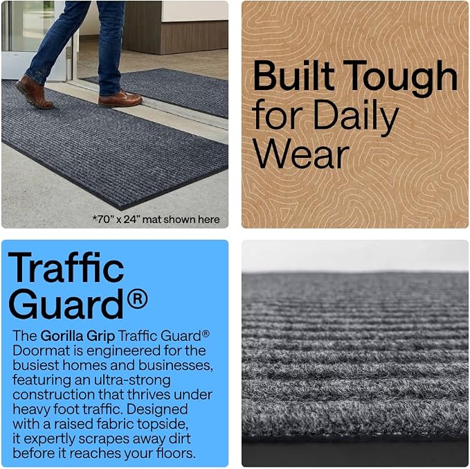 GORILLA GRIP Waterproof Traffic Guard Door Mat, Indoor Outdoor Heavy Duty - Image 3