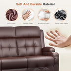 RV Loveseat Recliner Sofa, Built-in Power Strip, Massage Wall Hugger 3-Seater - Image 9