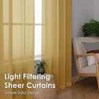 Gold Sheer Curtains 78 Inches Long 2 Panels - Image 4