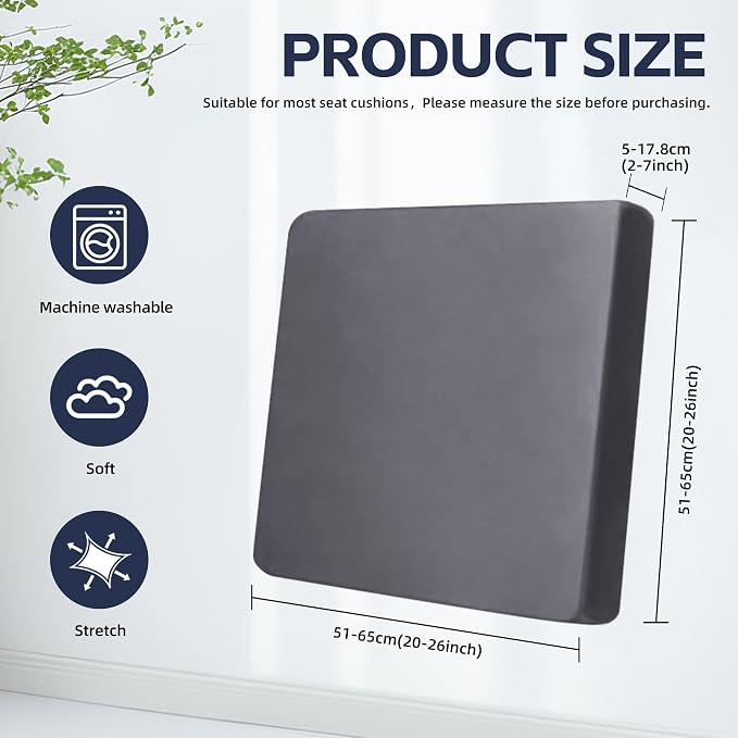8Pcs Outdoor Cushion Covers, Elastic Patio Cushion Covers | Washable, - Image 2