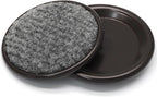 12Pcs Round Metal Felt Furniture Caster Cups, 1-5/8Inch Carpet-Bottom Furniture by Unknown