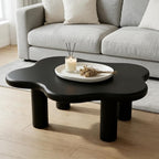 40" Cloud Coffee Table with 4 Round Table Legs, Modern Irregular Center Table - Image 4