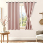 Blackout Curtains for Bedroom, 2 Drape Panels, 52 x 45 Inch | Thermal Insulated by Hiasan