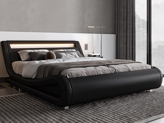 Allewie King Size LED Platform Bed Frame - Image 3