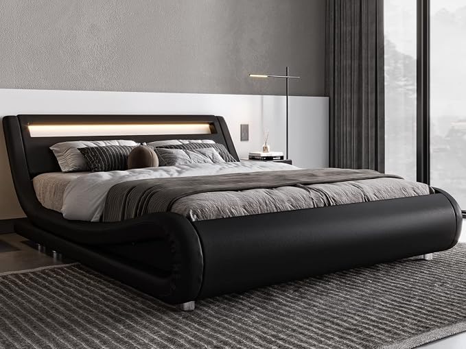 Allewie Queen Size LED Platform Bed Frame - Image 3