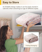 RELEANY Washable Area Rug, Water Repellent, Pet Friendly, Vintage Floral Boho - Image 6