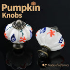 Ivory Pumpkin Knobs 6 Pack Ceramic Cabinet Knobs Vintage Drawer Pulls - Image 5