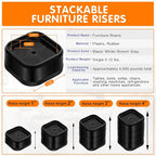 shouwuhho 16 Pack Furniture Risers Adjustable Bed Risers Heavy Duty Lifts - Image 2