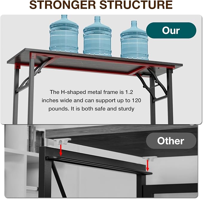 TEMI Small Computer Desk Folding Table - Image 6