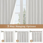 100% Blackout Linen Curtains 63 Inches Long - Image 9