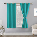Blackout Curtains for Bedroom, Peacock Teal, 42 x 45 Inch, 2 Panels | Thermal - Image 8