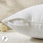 MIULEE White Chenille Couch Throw Pillow Covers, 20x20 | Set of 2, Soft - Image 3