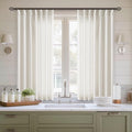 Natural Pinch Pleat Linen Kitchen Curtains 45 Inches Long 2 Panels Set | by Twodrapes
