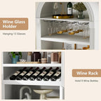 Vlsrka 71" Tall Arched Wine Bar Cabinet - Image 5