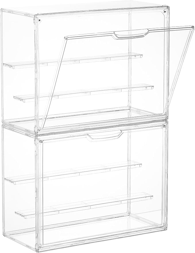 Vtopmart 2 Pack Acrylic Display Case, Stackable Figure Display Case by Vtopmart
