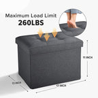 LINMAGCO Small Storage Ottoman Stool Foot Rest Stool Under Desk Stool Short - Image 2