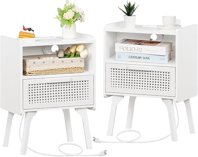Lerliuo Rattan Nightstands set of 2 by Lerliuo