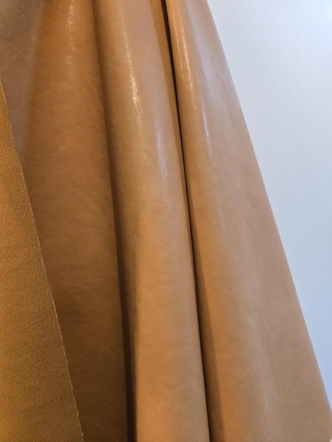 NAT Leathers | Wheat Camel Tan Soft Faux Vegan Leather PU | 2 Yard Cut by Yard - Image 3