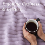 BEDELITE Ribbed Twin Blanket for Couch & Bed, Lavender Fog, Warm Yet Lightweight - Image 4