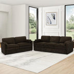 Comfy Chenille Sofa Set with Well-Filled Pillows, Modern 3 Seater and Loveseat - Image 4