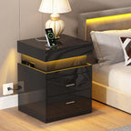 ChooChoo LED Nightstand with Charging Station, Smart Night Stand with Sliding - Image 7