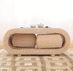Solid Wood Japanese-Style Table and Stool Set, Including Tatami Tea Table - Image 2