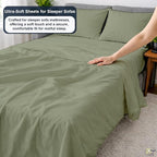 Cottington Lane Sleeper Sofa Sheets Full Size, 4 Piece Premium Quality 100% - Image 3