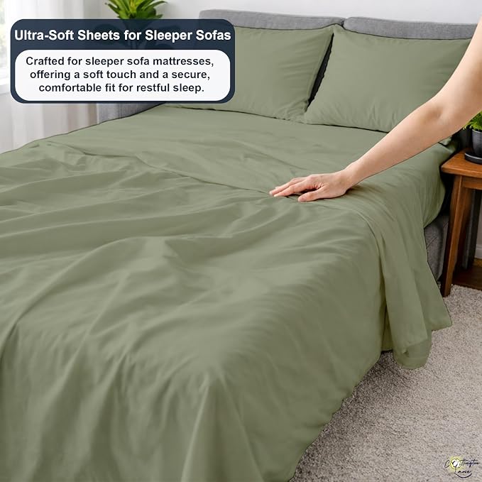 Cottington Lane Sleeper Sofa Sheets Queen Size, 4 Piece Premium Quality 100% - Image 3