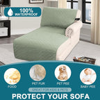 Turquoize 100% Waterproof Chaise Sofa Cover, 70 inch - Image 2
