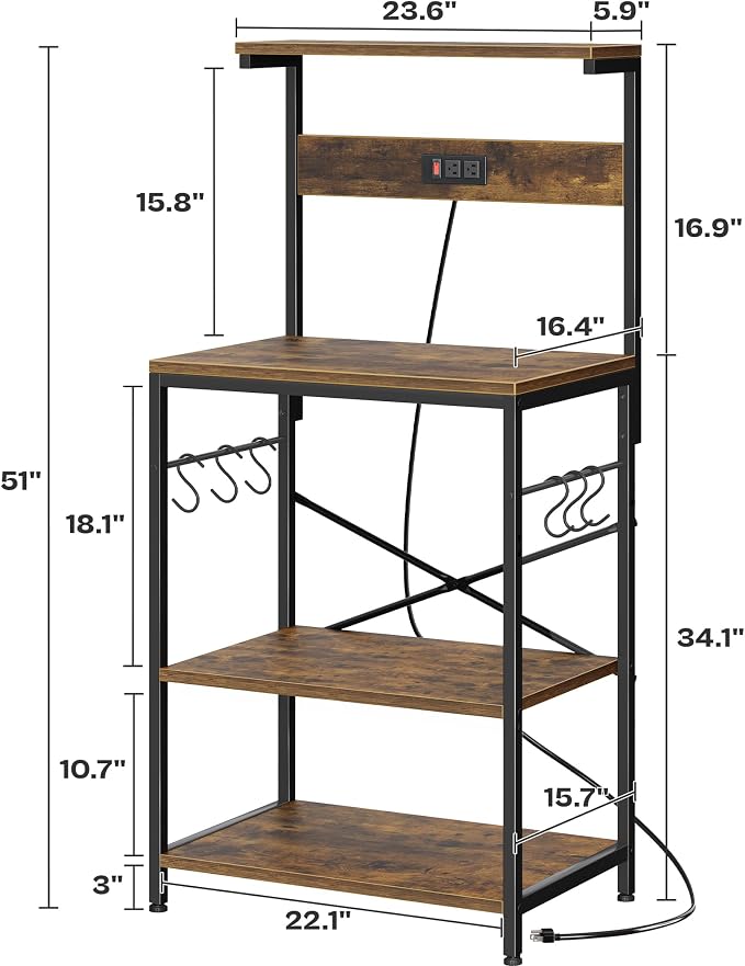 SUPERJARE Kitchen Bakers Rack - Image 9