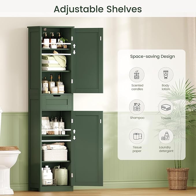 Iwell Tall Bathroom Storage Cabinet - Image 4
