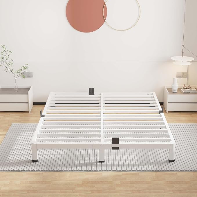 ROIL 4 Inch White Queen Bed Frame - Image 6