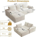 104" Cloud Sectional Couch L-Shaped - Image 2